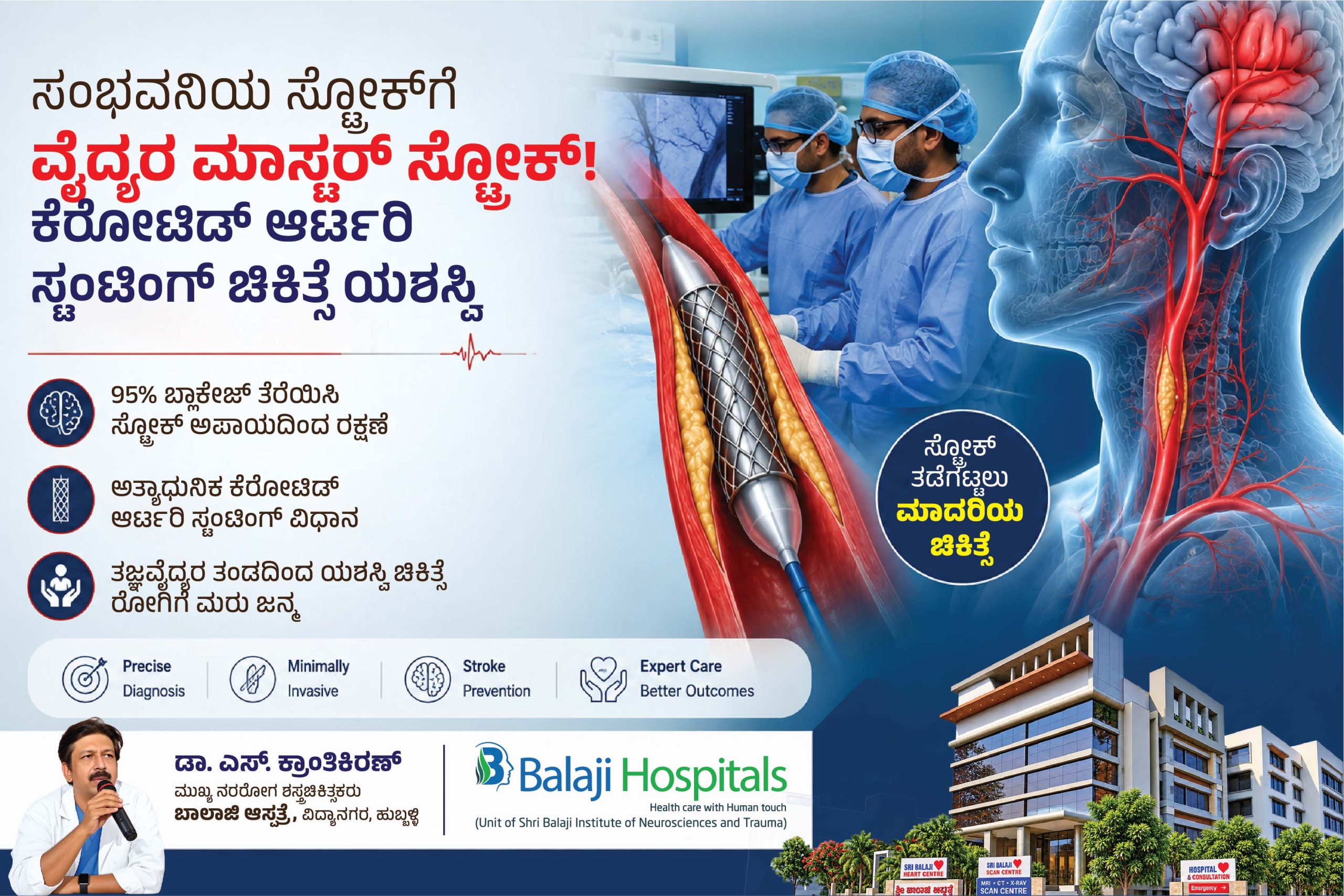 Carotid Artery Stenting at Balaji Hospitals by Dr. Kranthi Kiran